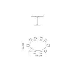 Viadurini Living Esstisch Oval|Esstische-Ovaler Esstisch aus Laminat und Aluminium, hergestellt in Italien, Precious - Dollars