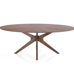 Viadurini Living Esstisch Oval|Esstische-Ovaler Esstisch aus Mdf mit Massivholzstruktur - Fulmine