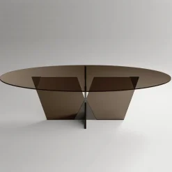 Viadurini Living Esstische Nach Mass|Esstisch Oval-Ovaler Esstisch mit Glasplatte und Untergestell Made in Italy - Tiseo