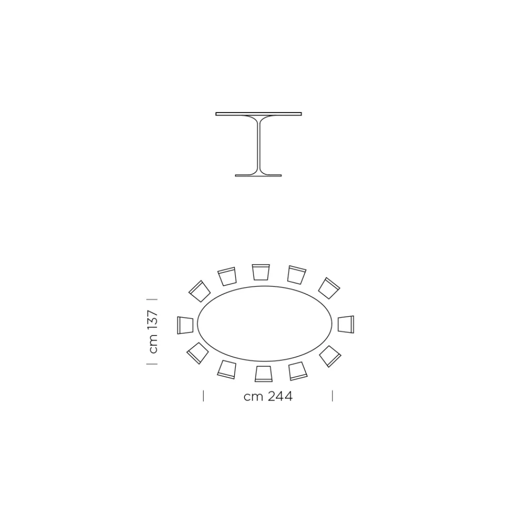 Viadurini Living Esstisch Oval|Esstische-Ovaler Esstisch mit luxuriöser, in Italien hergestellter Fenix-Platte – Dollars