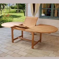 Viadurini in the Garden Gartentische Aus Teakholz-Ovaler Gartentisch ausziehbar auf 240 cm aus Teakholz - Ivy