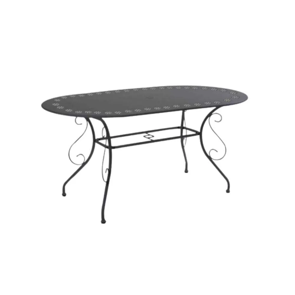 Viadurini in the Garden Gartentische Aus Aluminium-Ovaler Gartentisch ganz aus Metall - Archiv