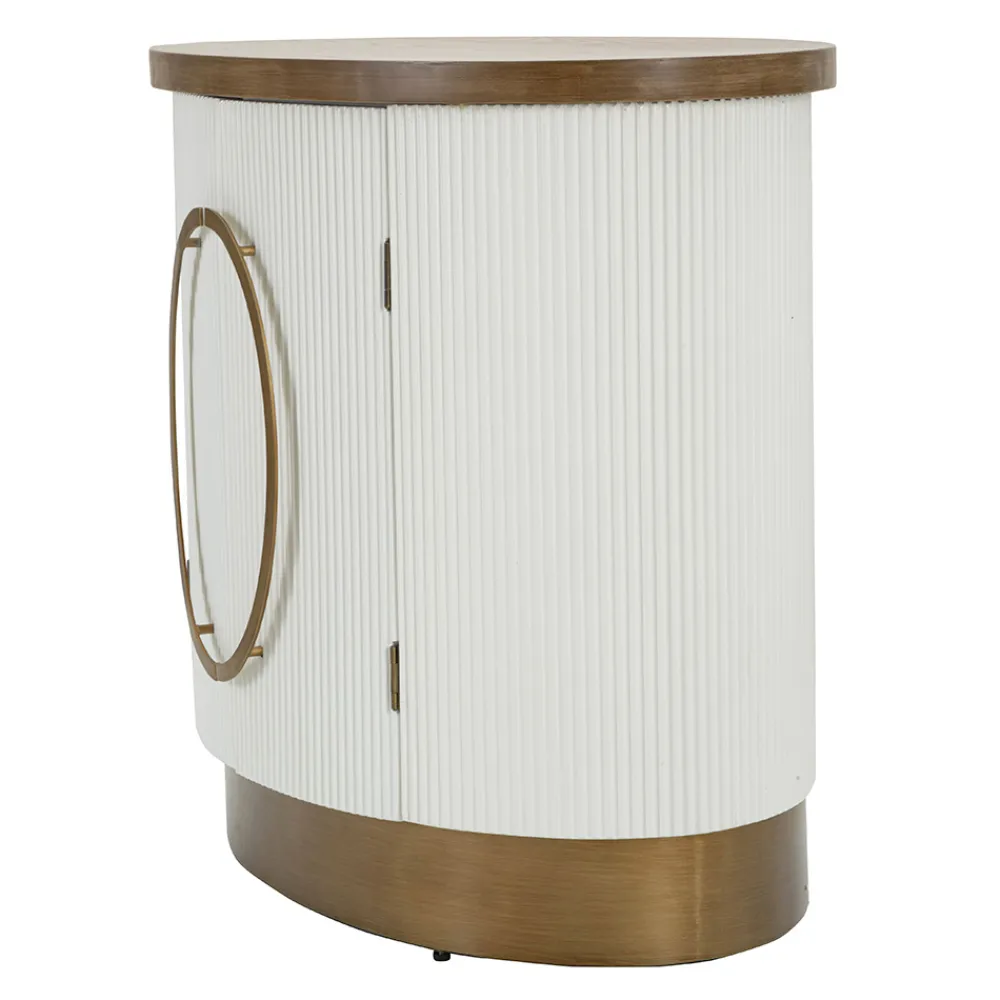 Viadurini Living Anrichte|Konsolentisch Flur-Ovaler Holzschrank mit Oberseite und abgerundeten Einsätzen mit 2 Türen - Rachel