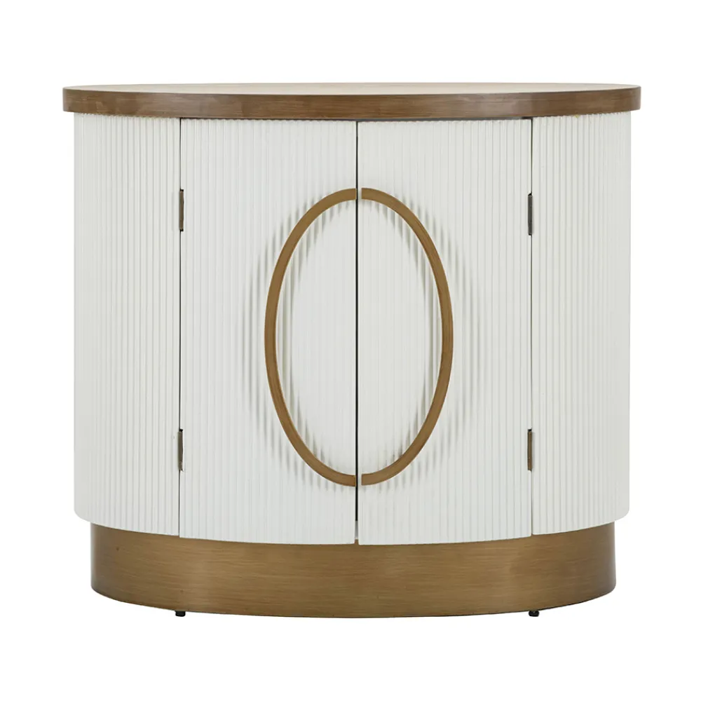 Viadurini Living Anrichte|Konsolentisch Flur-Ovaler Holzschrank mit Oberseite und abgerundeten Einsätzen mit 2 Türen - Rachel