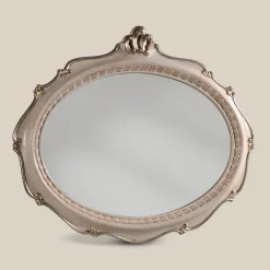 Viadurini Classic Wandspiegel-Ovaler Spiegel im klassischen Stil aus antikem Silberholz Made in Italy - Florenz