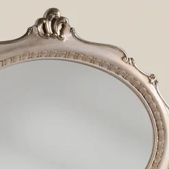 Viadurini Classic Wandspiegel-Ovaler Spiegel im klassischen Stil aus antikem Silberholz Made in Italy - Florenz