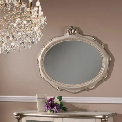 Viadurini Classic Wandspiegel-Ovaler Spiegel im klassischen Stil aus antikem Silberholz Made in Italy - Florenz