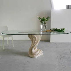 Viadurini Living Esstische Nach Mass|Esstisch Oval-Ovaler Tisch aus Stein mit Kristall Tischplatte Agave