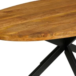 Viadurini Living Esstische-Ovaler Tisch für den Innenbereich mit Platte aus massivem Mangoholz - Kopfhörer