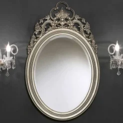 Viadurini Classic Wandspiegel-Ovaler Wandspiegel aus Silber / Gold, handgefertigt in Italien Giorgio