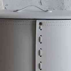 Limac Design Wäschekörbe-Ovaler Wäschekorb aus regeneriertem Riky-Leder, hergestellt in Italien