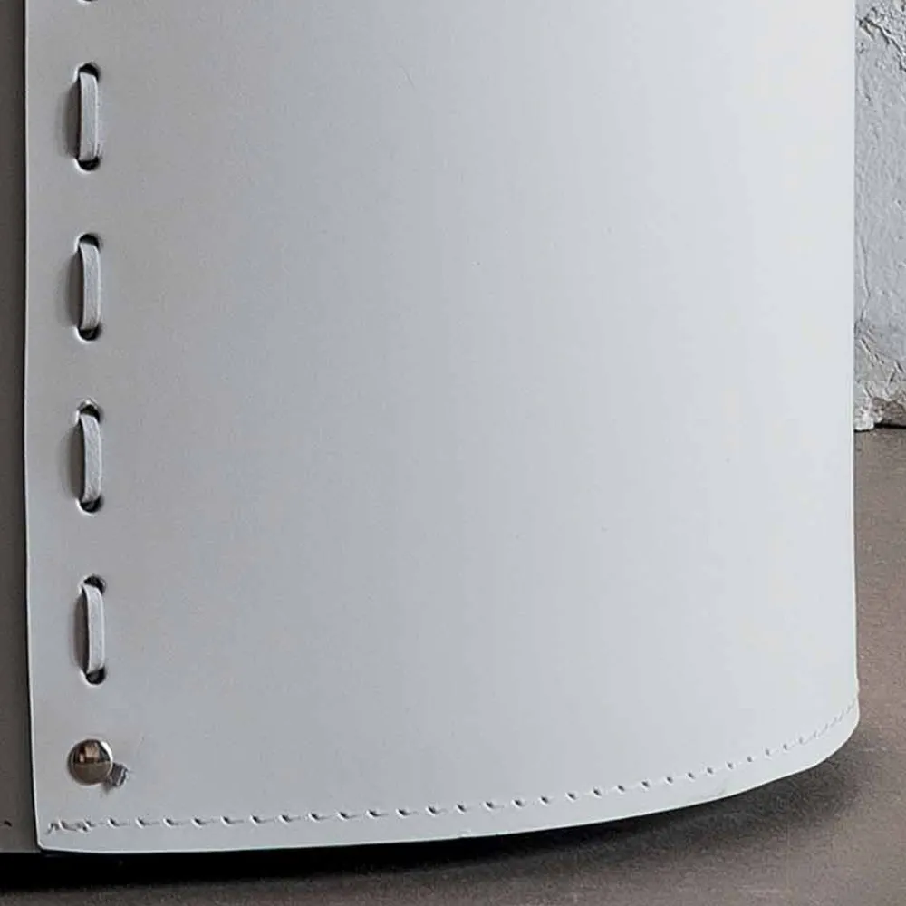 Limac Design Wäschekörbe-Ovaler Wäschekorb aus regeneriertem Riky-Leder, hergestellt in Italien