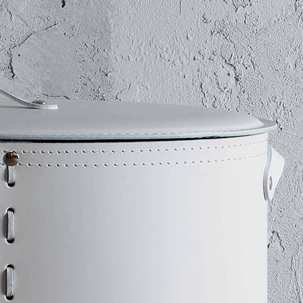 Limac Design Wäschekörbe-Ovaler Wäschekorb aus regeneriertem Riky-Leder, hergestellt in Italien