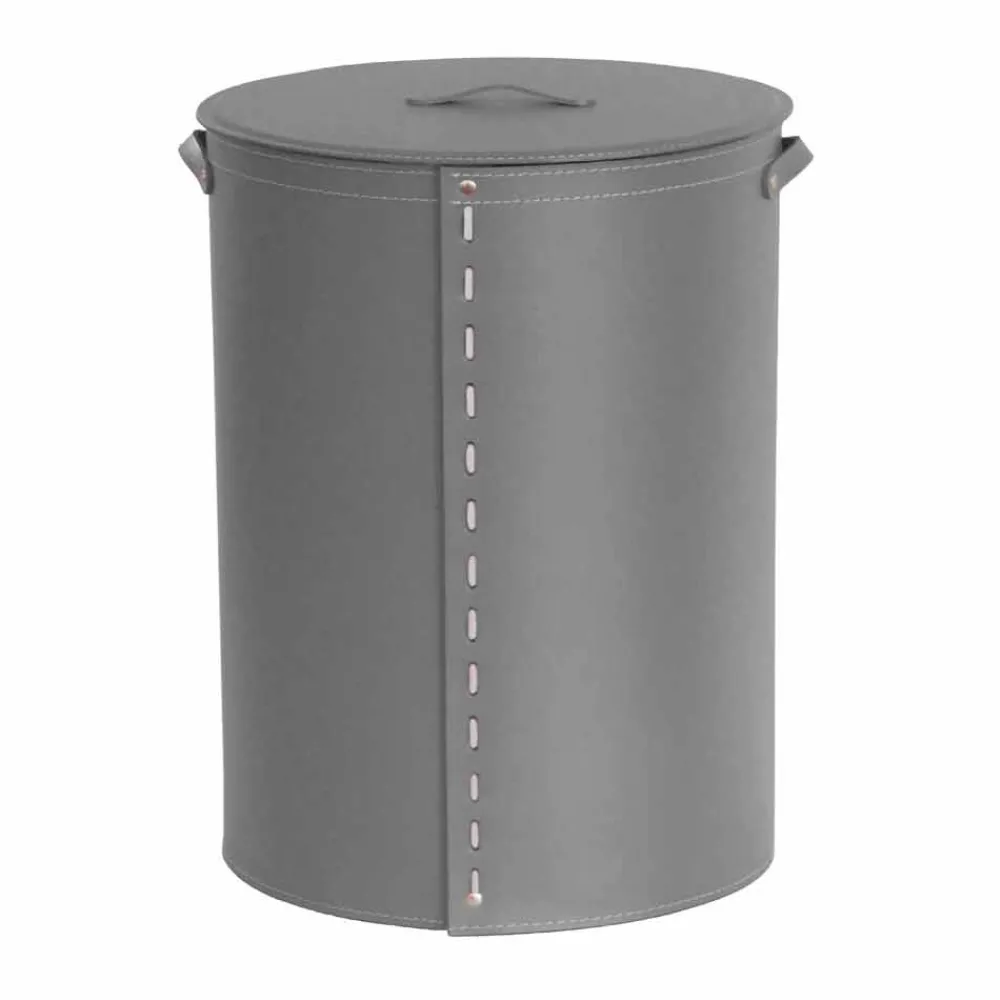 Limac Design Wäschekörbe-Ovaler Wäschekorb aus regeneriertem Riky-Leder, hergestellt in Italien