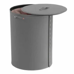 Limac Design Wäschekörbe-Ovaler Wäschekorb aus regeneriertem Riky-Leder, hergestellt in Italien