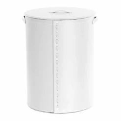 Limac Design Wäschekörbe-Ovaler Wäschekorb aus regeneriertem Riky-Leder, hergestellt in Italien