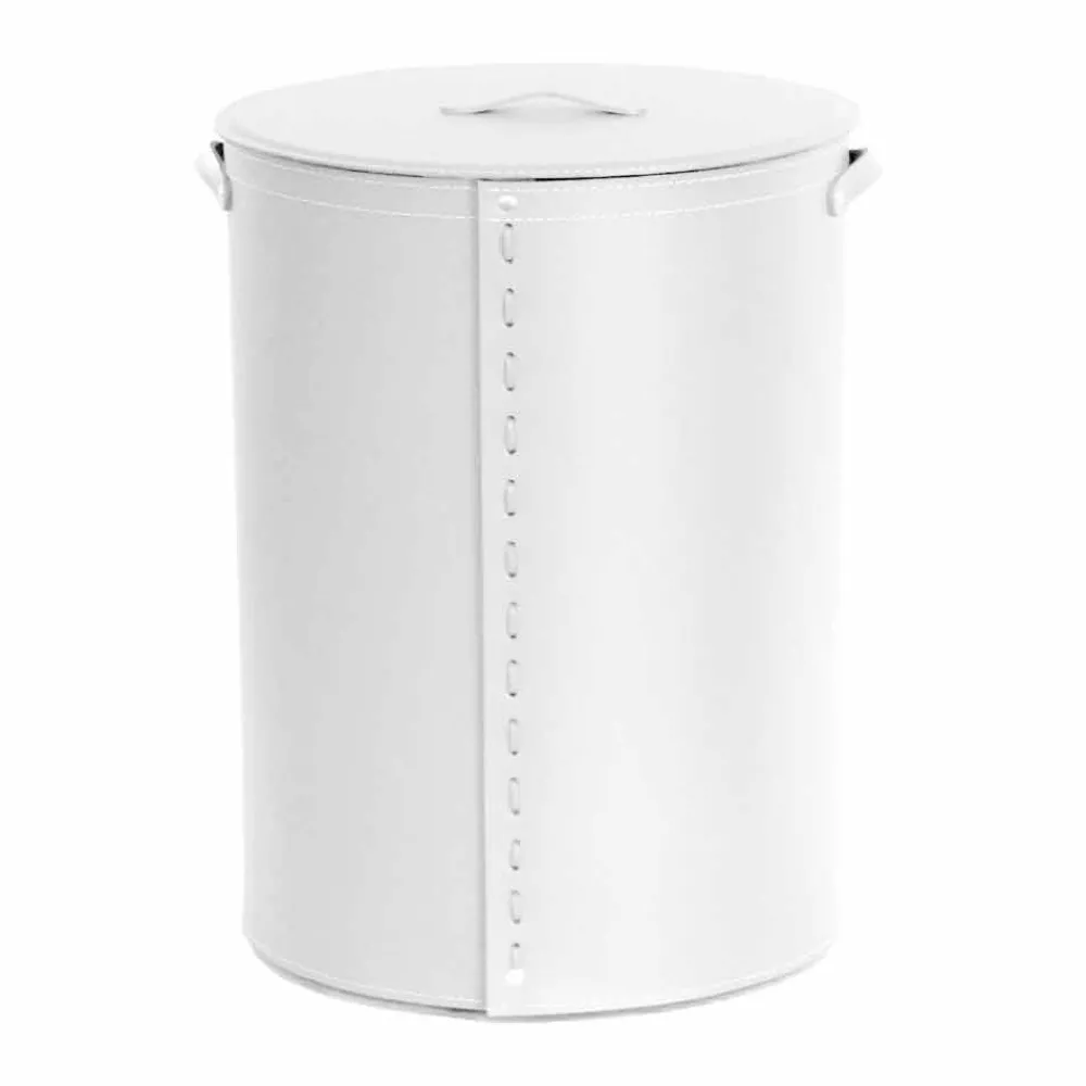 Limac Design Wäschekörbe-Ovaler Wäschekorb aus regeneriertem Riky-Leder, hergestellt in Italien