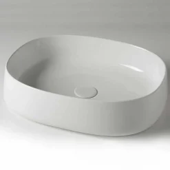 Viadurini Bathroom Keramikwaschbecken-Ovales Aufsatzwaschbecken aus Keramik L 50 cm Made in Italy - Cordino