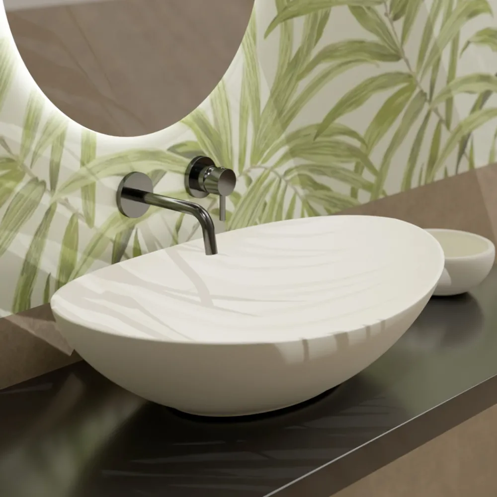 Viadurini Bathroom Farbige Waschbecken|Keramikwaschbecken-Ovales Aufsatzwaschbecken aus Keramik L 60 cm Made in Italy - Jumper