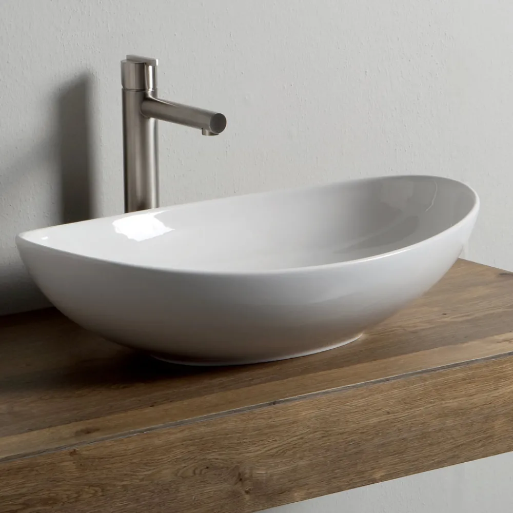 Viadurini Bathroom Farbige Waschbecken|Keramikwaschbecken-Ovales Aufsatzwaschbecken aus Keramik L 60 cm Made in Italy - Jumper