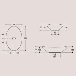 Viadurini Bathroom Farbige Waschbecken|Keramikwaschbecken-Ovales Aufsatzwaschbecken aus Keramik L 60 cm Made in Italy - Jumper