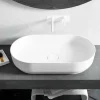 Viadurini Bathroom Design Waschbecken Aus Solid Surface-Ovales Aufsatzwaschbecken mit modernem Design Dalmine Big, made in Italy