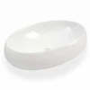 Viadurini Bathroom Keramikwaschbecken-Ovales Aufsatzwaschbecken aus weißer Keramik Made in Italy - Bergen