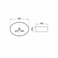 Viadurini Bathroom Keramikwaschbecken-Ovales Aufsatzwaschbecken aus weißer Keramik Made in Italy - Bergen