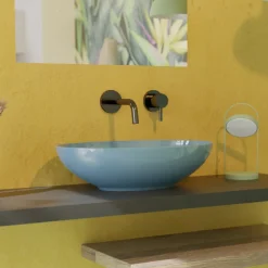 Viadurini Bathroom Farbige Waschbecken|Keramikwaschbecken-Ovales Aufsatzwaschbecken aus glänzender Keramik L 50 cm Made in Italy - Ferry