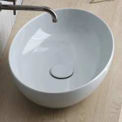 Viadurini Bathroom Farbige Waschbecken|Keramikwaschbecken-Ovales Aufsatzwaschbecken aus glänzender Keramik L 50 cm Made in Italy - Ferry