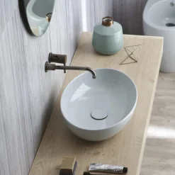 Viadurini Bathroom Farbige Waschbecken|Keramikwaschbecken-Ovales Aufsatzwaschbecken aus glänzender Keramik L 50 cm Made in Italy - Ferry