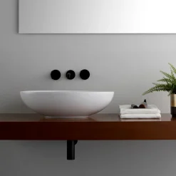 Viadurini Bathroom Farbige Waschbecken|Keramikwaschbecken-Ovales Aufsatzwaschbecken aus glänzender Keramik L 50 cm Made in Italy - Ferry