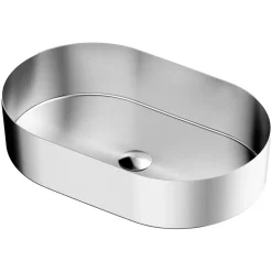 Viadurini Bathroom Metallwaschbecken-Ovales Aufsatzwaschbecken aus Edelstahl in verschiedenen Ausführungen – Anemone
