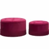 Viadurini Living Sitzsäcke|Sitzsäcke-Paar burgunderrote runde moderne Aufbewahrungshocker aus Samt und Holz - Wallace
