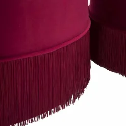 Viadurini Living Sitzsäcke|Sitzsäcke-Paar burgunderrote runde moderne Aufbewahrungshocker aus Samt und Holz - Wallace