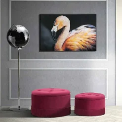 Viadurini Living Sitzsäcke|Sitzsäcke-Paar burgunderrote runde moderne Aufbewahrungshocker aus Samt und Holz - Wallace