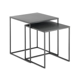 Viadurini Living Moderne Couchtische-Paar Couchtische aus anthrazit lackiertem Stahl - Sospiro