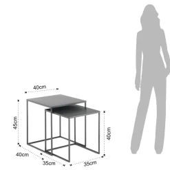Viadurini Living Moderne Couchtische-Paar Couchtische aus anthrazit lackiertem Stahl - Sospiro