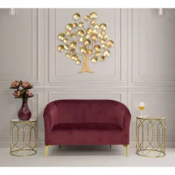 Viadurini Living Moderne Couchtische-Paar Couchtische aus Goldeisen mit runder Glasplatte - Etro