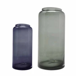 Viadurini Living Deko Vasen-Paar dekorative Vasen aus blauem und rauchfarbenem Glas, modernes Design - Adriano