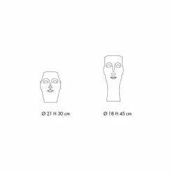 Viadurini Living Deko Artikel Und Wohnaccessoires-Paar gesichtsförmige Keramikornamente, Made in Italy - Visage