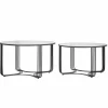 Viadurini Living Moderne Couchtische-Paar moderne runde niedrige Couchtische aus Glas und Eisen - Mirna