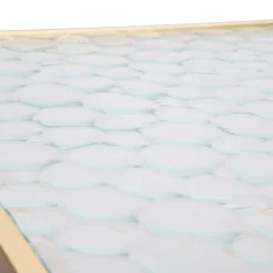 Viadurini Living Moderne Couchtische-Paar quadratische Telefontische aus goldenem Eisen und Glasplatte - Pope