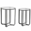 Viadurini Living Moderne Couchtische-Paar runde Couchtische aus Glas und Eisen Modernes Design - Ezra