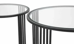 Viadurini Living Moderne Couchtische-Paar runde Couchtische aus Glas und Eisen Modernes Design - Ezra
