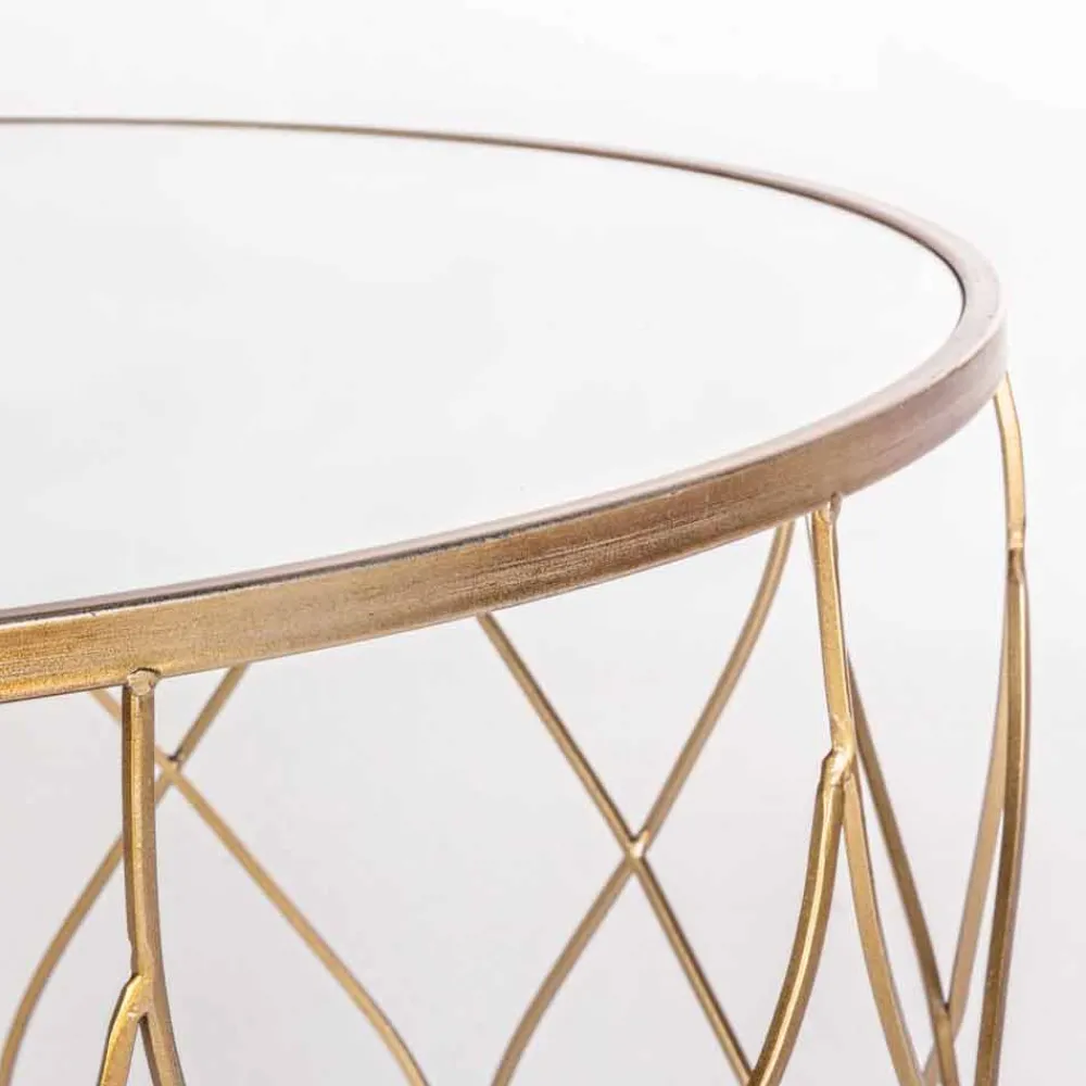 Viadurini Living Moderne Couchtische-Paar runde Couchtische aus Glas und Stahl Homemotion - Amarillide