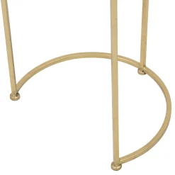 Viadurini Living Moderne Couchtische-Paar runde goldene Couchtische aus Glas und Eisen - Avola