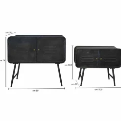 Viadurini Living Sideboards-Paar Sideboards im Industriestil für Wohnzimmer Vintage-Design aus Eisen - Cuna