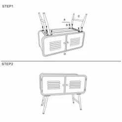Viadurini Living Sideboards-Paar Sideboards im Industriestil für Wohnzimmer Vintage-Design aus Eisen - Cuna