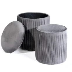 Viadurini Living Sitzsäcke|Sitzsäcke-Paar Wohnzimmerhocker mit Behälter aus farbigem Samt - Salema